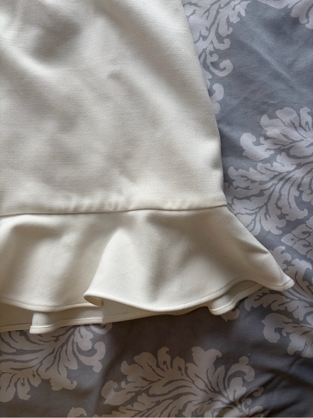 French Connection Cream Spaghetti-Strap Ruffle-Hem Mini Dress - Picture 5 of 7